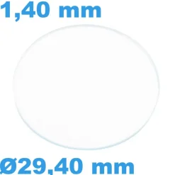 Verre Sternkreuz Plat Circulaire Saphir de montre 29,40 mm épaisseur 1,40 mm résistant aux rayures