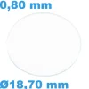 Verre Sternkreuz Plat Rond Saphir de montre 18,7 mm épaisseur 0,80 mm inrayable