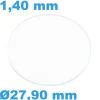Verre Sternkreuz Saphir de montre Plat Circulaire 27,90 mm épaisseur 1,40 mm résistant aux rayures