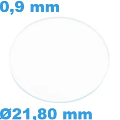 Verre Sternkreuz Saphir pour montre Plat Circulaire 21,8 mm épaisseur 0,9 mm résistant aux rayures