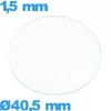 Verre verre minéral circulaire 40,5 mm de montre