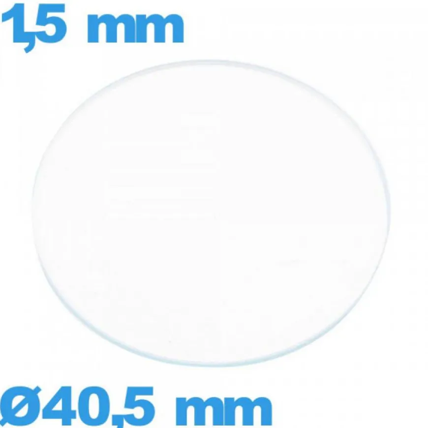 Verre verre minéral circulaire 40,5 mm de montre