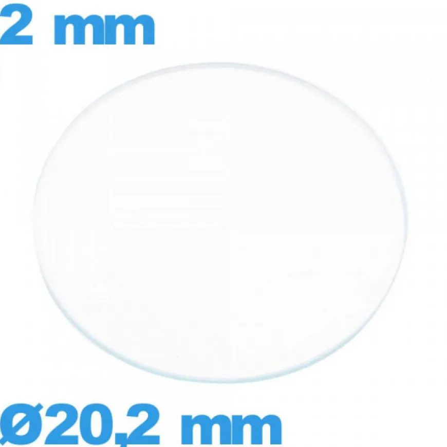 Verre verre minéral circulaire 20,2 mm pour montre