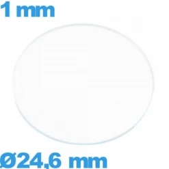 Verre verre minéral circulaire 24,6 mm montre