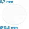 Verre verre minéral circulaire de montre 13,8 mm