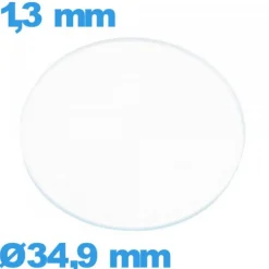 Verre verre minéral circulaire 34,9 mm de montre