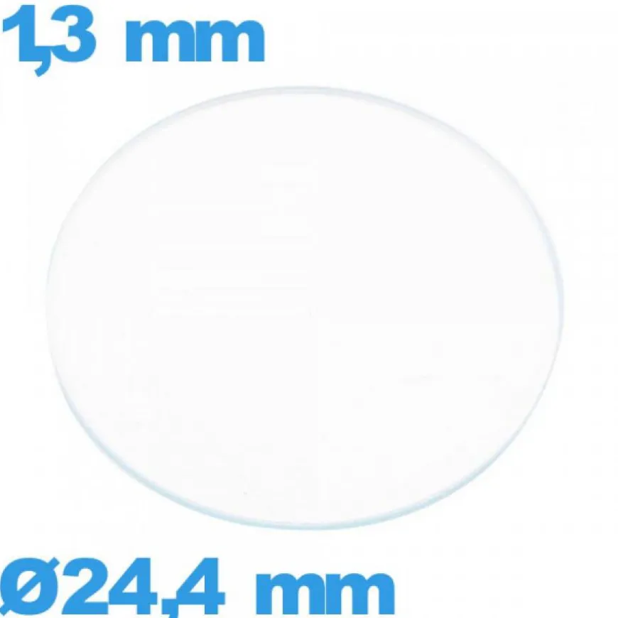 Verre verre minéral circulaire pour montre 24,4 mm