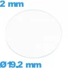 Verre verre minéral circulaire 19,2 mm montre
