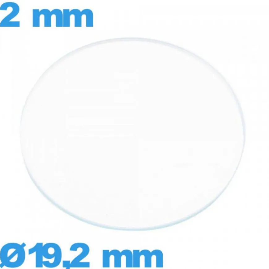 Verre verre minéral circulaire 19,2 mm montre