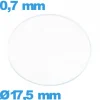 Verre verre minéral de montre circulaire 17,5 mm
